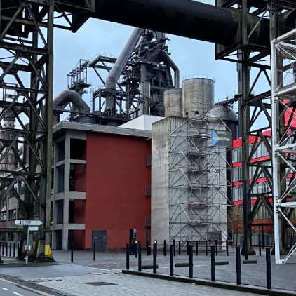 Industrial area with concrete tower